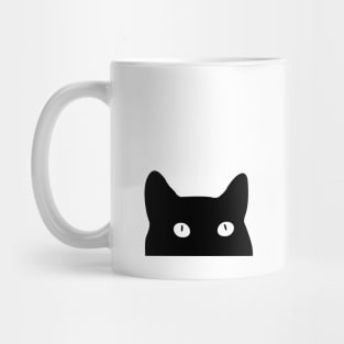 Peeking Black Cat Mug